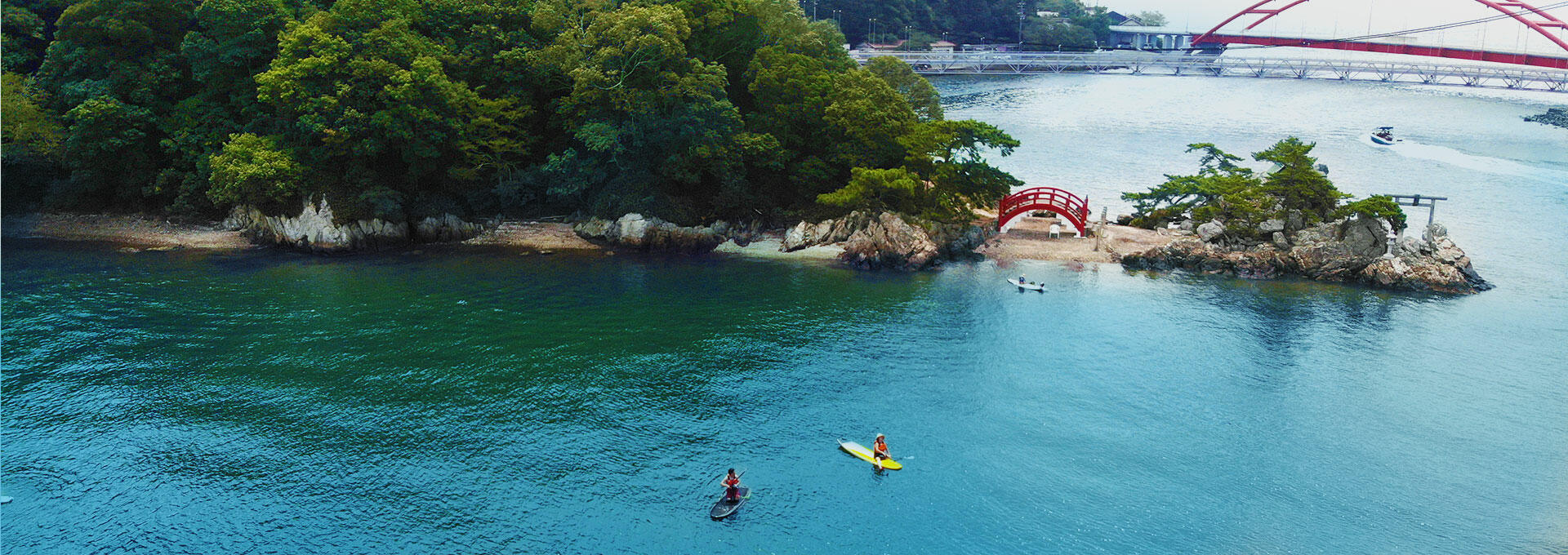 浜名湖の夏 - ペダルSUPと朱色の橋